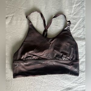 Super cute neutral (deep maroon/brown) camo pattern sports bra.